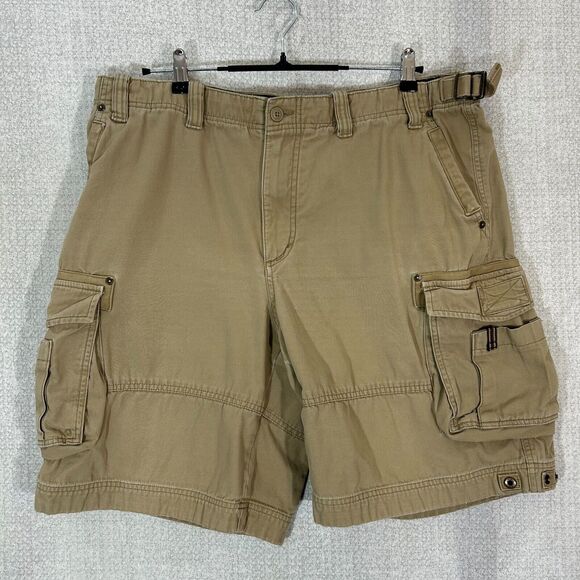 Eddie Bauer Shorts Mens 38 Brown Cargo Canvas Measures 38x11 Workwear - Picture 1 of 9